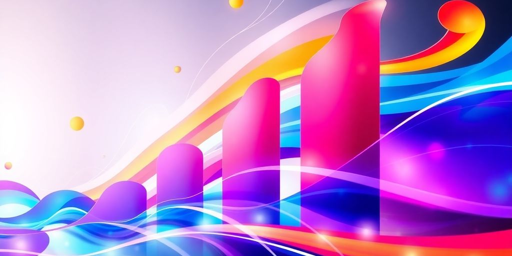 Abstract growth concept with vibrant colors and dynamic shapes.