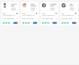 Narrow your search with cardmatch™ looking for the perfect cred. Bootstrap Snippet Bs4 Contact Cards