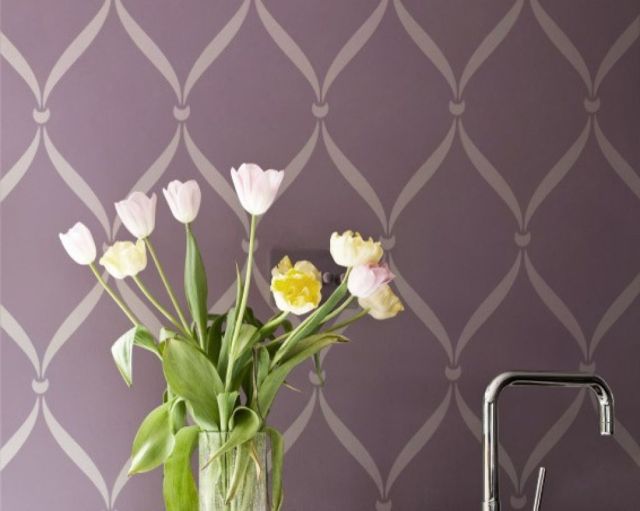 Stencil-Painted Wall