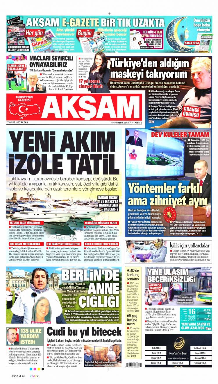 Günün Ulusal Gazete Manşetleri - 17 05 2020