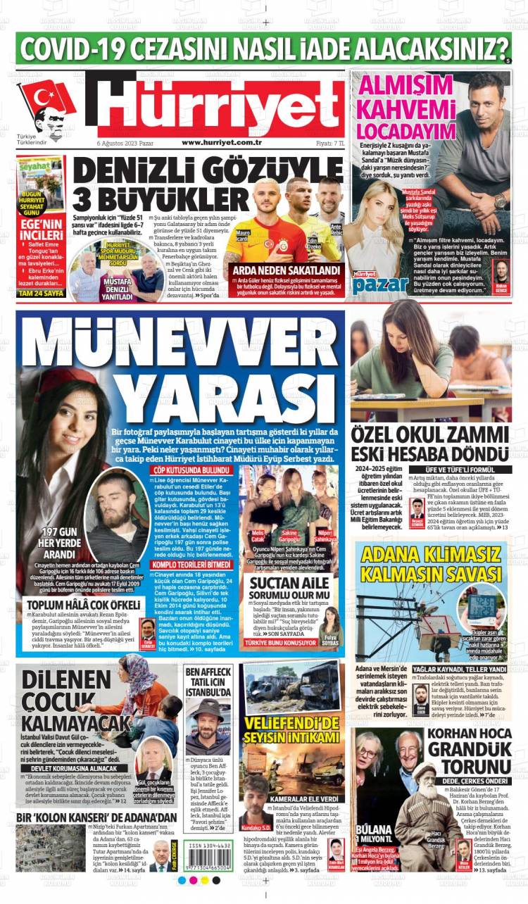 G&uuml;n&uuml;n Ulusal Gazete Manşetleri - 06 08 2023
