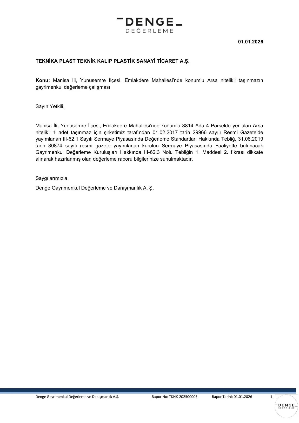 EK-5d 01.01.2026 tarih ve TKNK-202500005 Gayrimenkul Deฤerleme Raporu.pdf โ sayfa 2