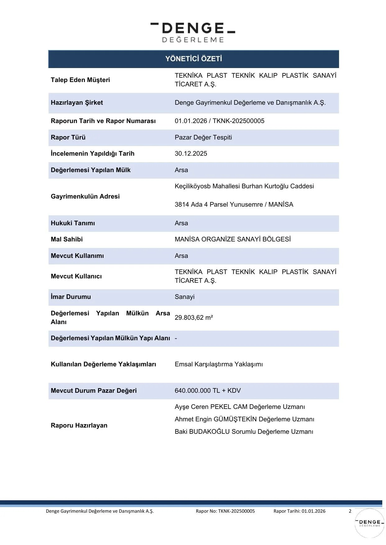 EK-5d 01.01.2026 tarih ve TKNK-202500005 Gayrimenkul Deฤerleme Raporu.pdf โ sayfa 3