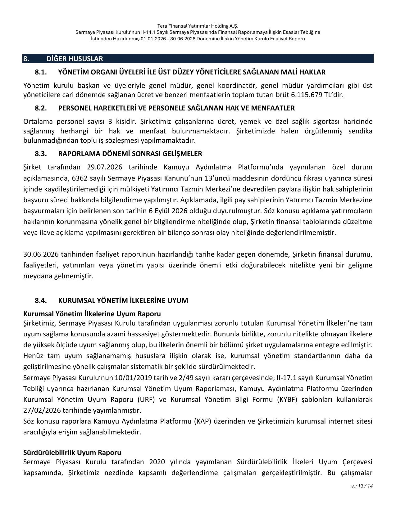 TRHOL 30.06.2026 FAALİYET RAPORU.pdf — sayfa 14
