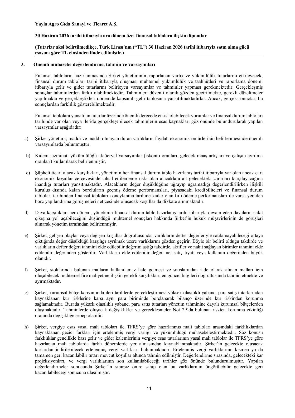 Yayla Agro Gıda 30.06.2026 Rapor-Final.pdf — sayfa 14