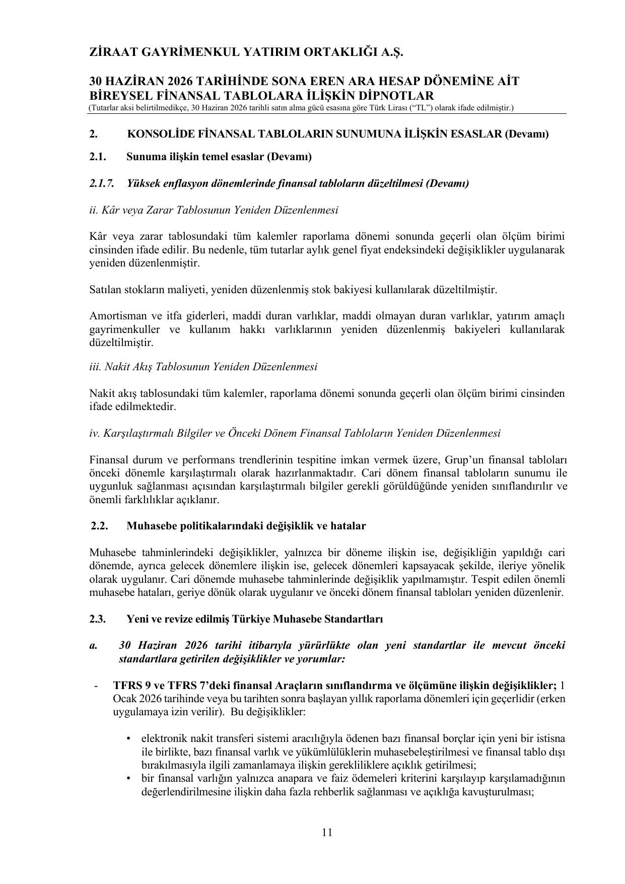 Ziraat GYO-Konsolide-Haziran 2026.pdf — sayfa 14