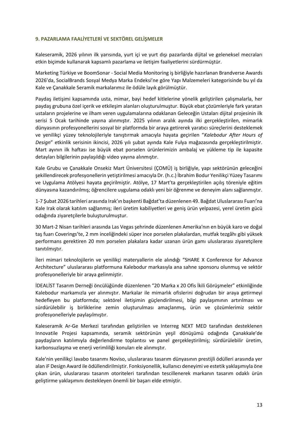 Kaleseramik Ara Dรถnem Faaliyet Raporu_30.06.2026.pdf โ sayfa 14