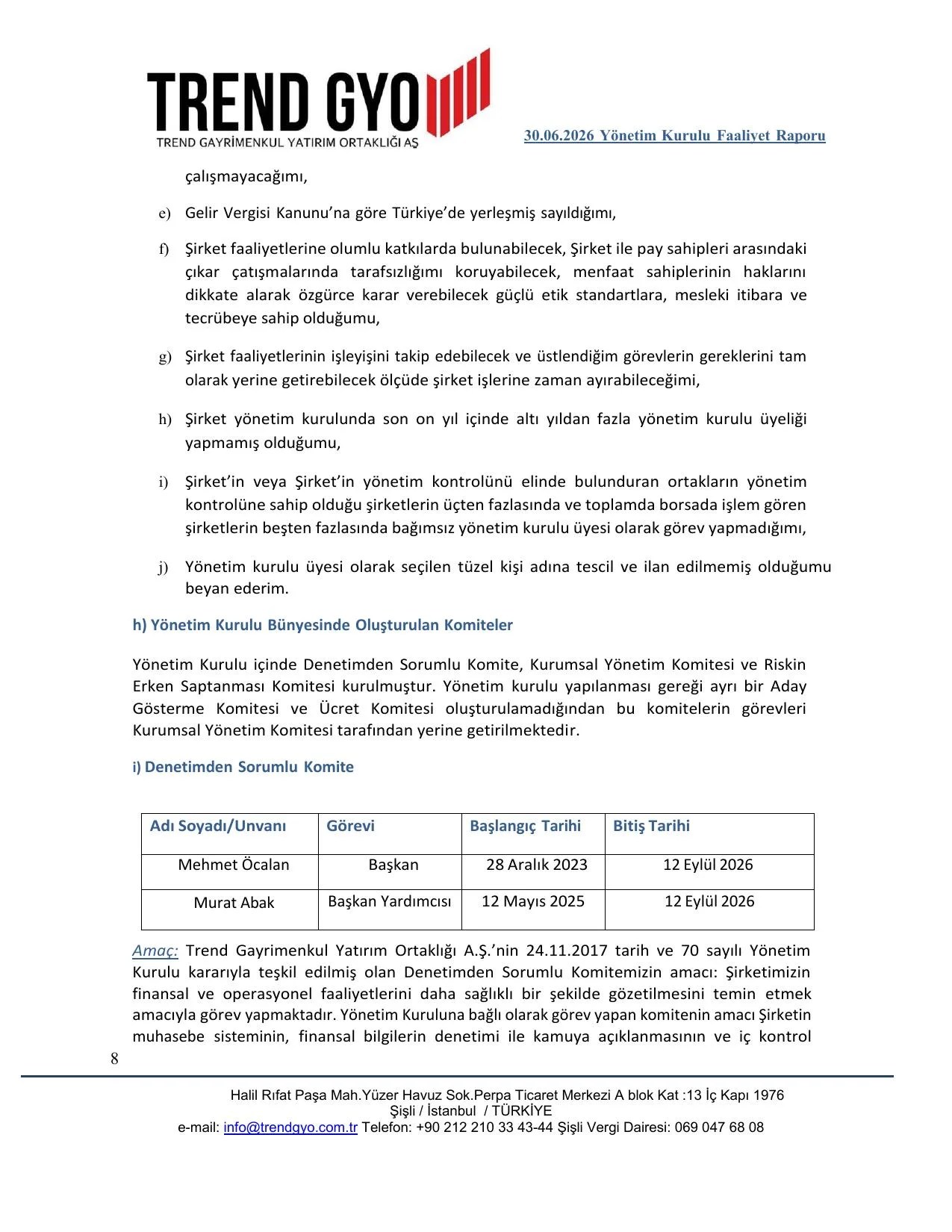 30 HAZİRAN 2026 YÖNETİM KURULU FAALİYET RAPORU.pdf — sayfa 8