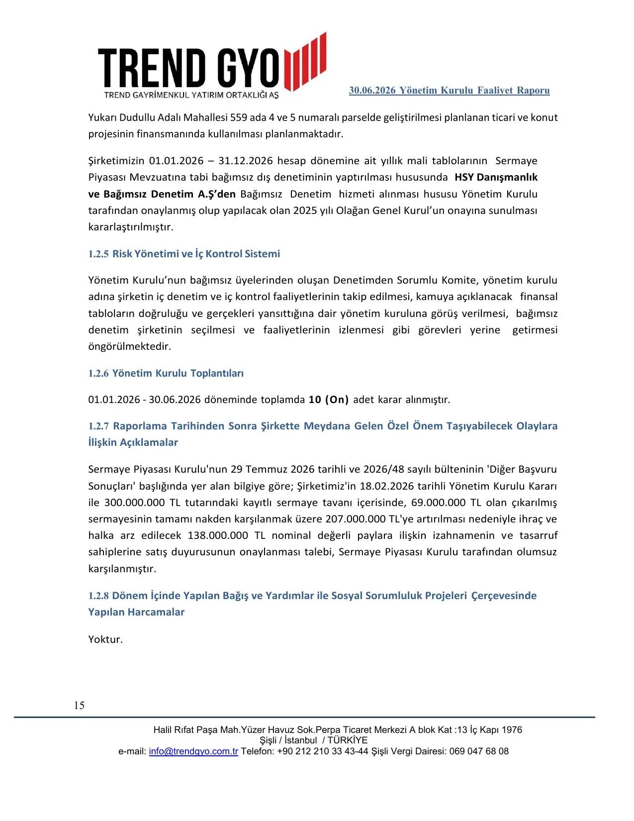 30 HAZİRAN 2026 YÖNETİM KURULU FAALİYET RAPORU.pdf — sayfa 15
