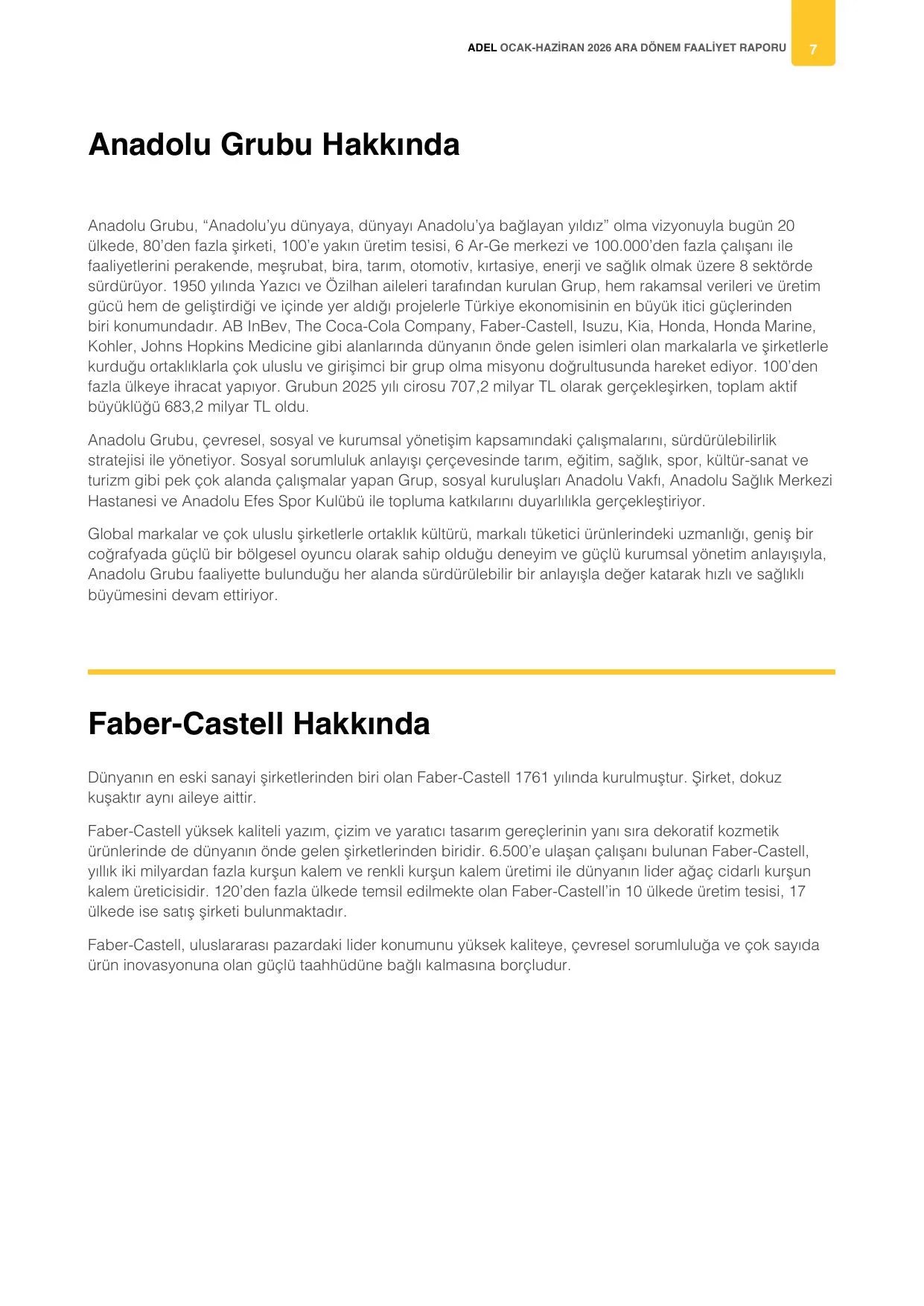 Adel Kalemcilik 30 Haziran 2026 Faaliyet Raporu.pdf — sayfa 10