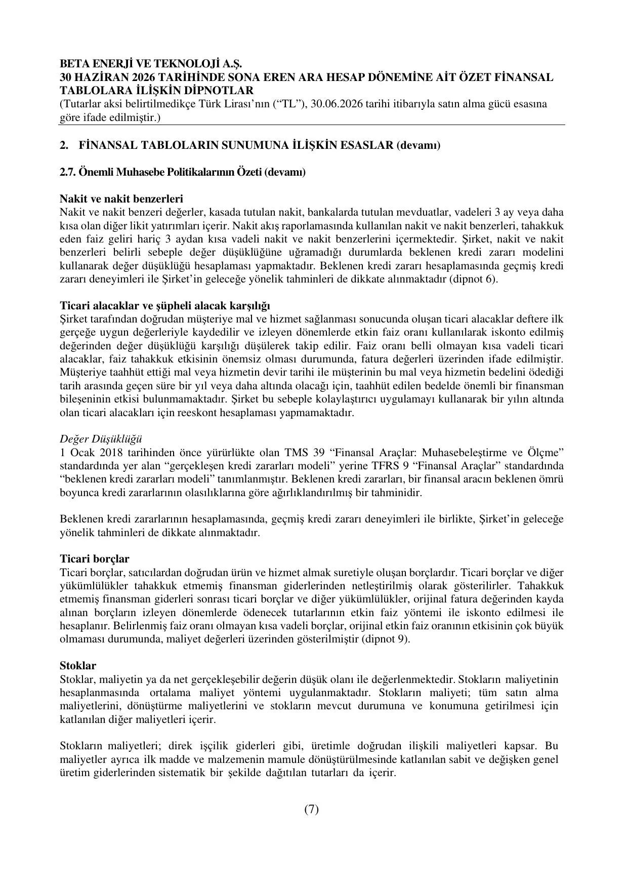 Beta Enerji Mali Tablo 30.06.2026.pdf — sayfa 16