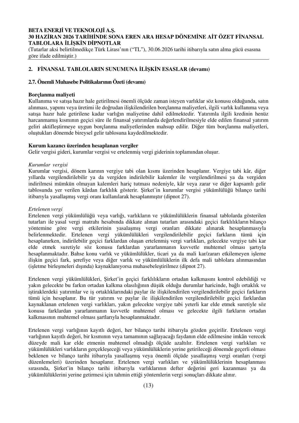 Beta Enerji Mali Tablo 30.06.2026.pdf — sayfa 22