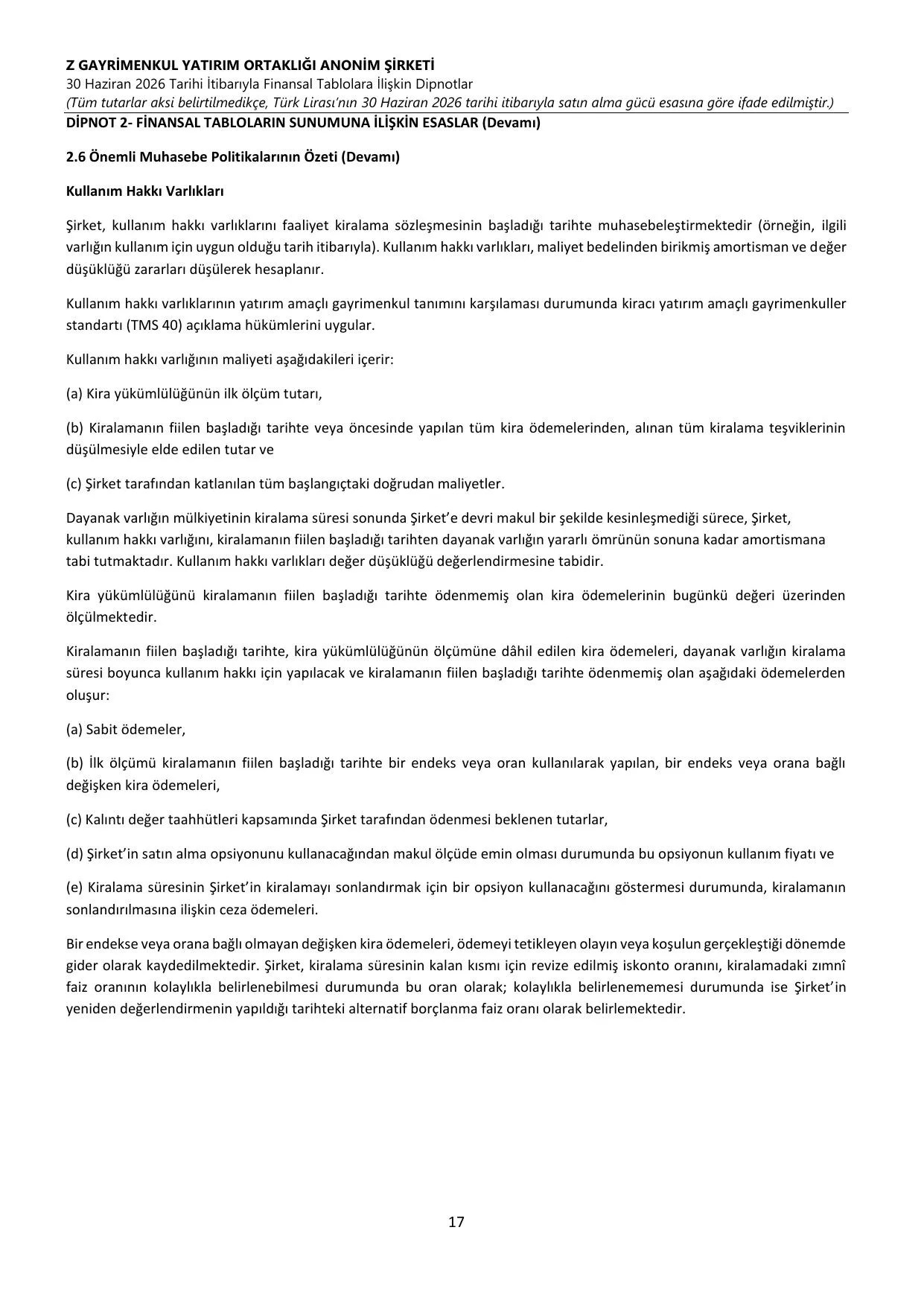 Z GYO_Finansal Rapor 30.06.2026 .pdf — sayfa 21
