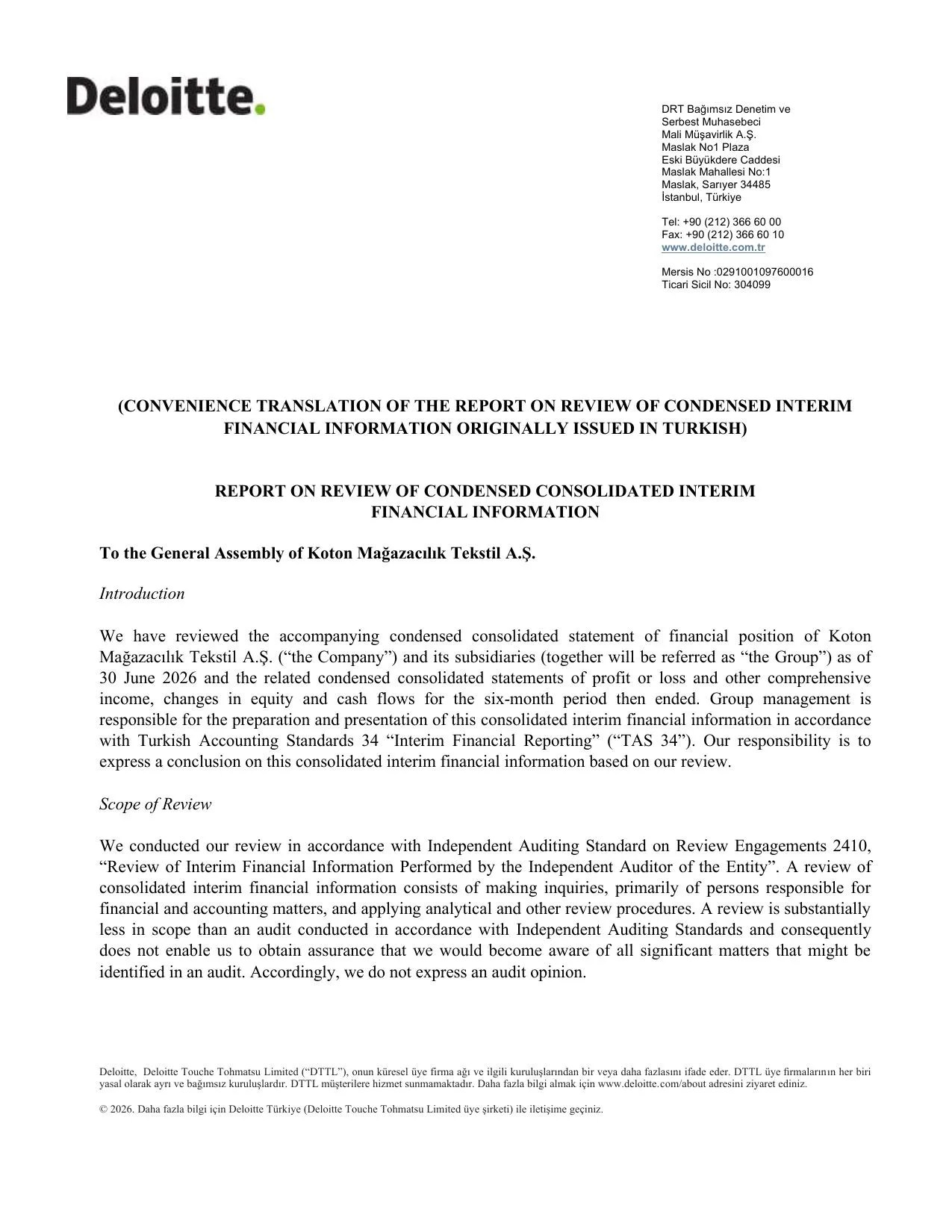 Koton 30.06.2026_Financial Statements and Notes.pdf โ sayfa 2