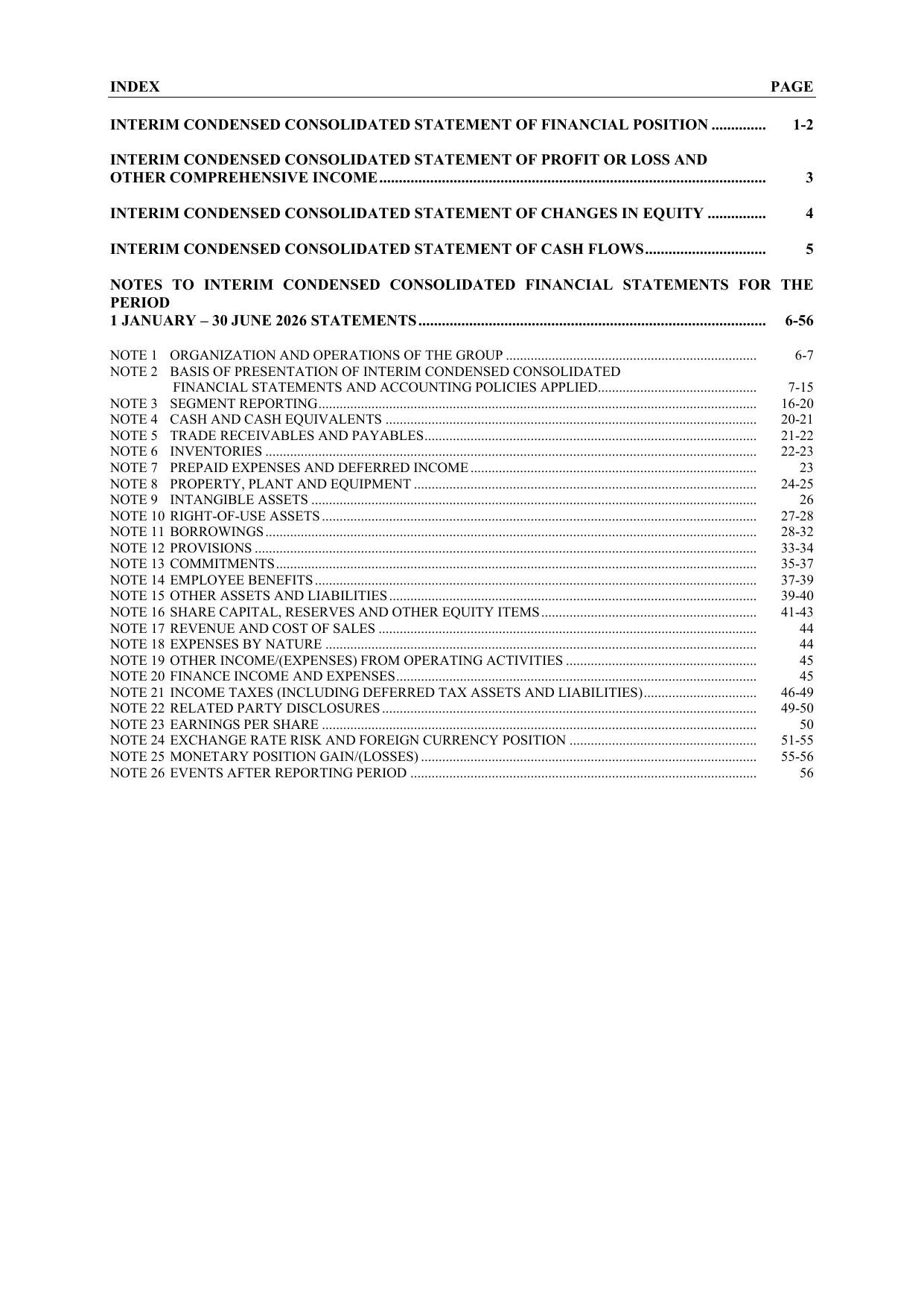 Koton 30.06.2026_Financial Statements and Notes.pdf — sayfa 4
