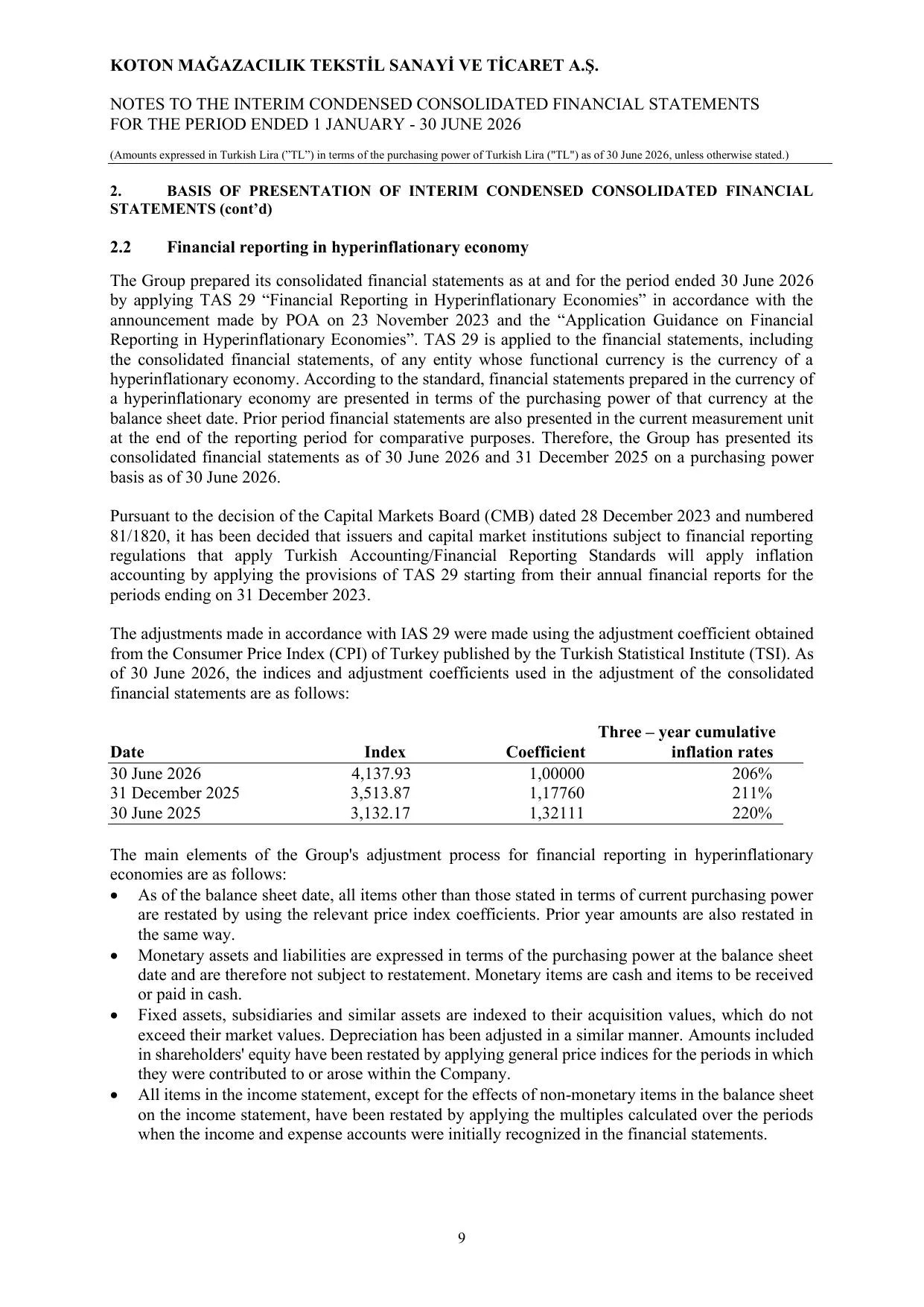 Koton 30.06.2026_Financial Statements and Notes.pdf โ sayfa 13