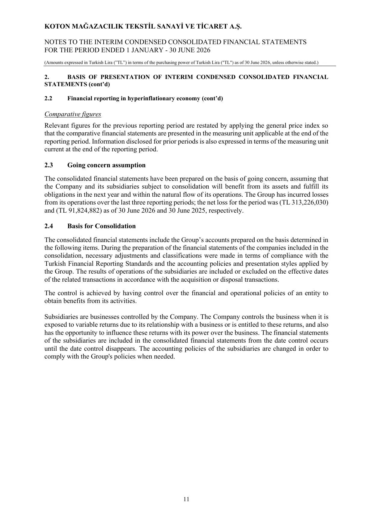 Koton 30.06.2026_Financial Statements and Notes.pdf โ sayfa 15