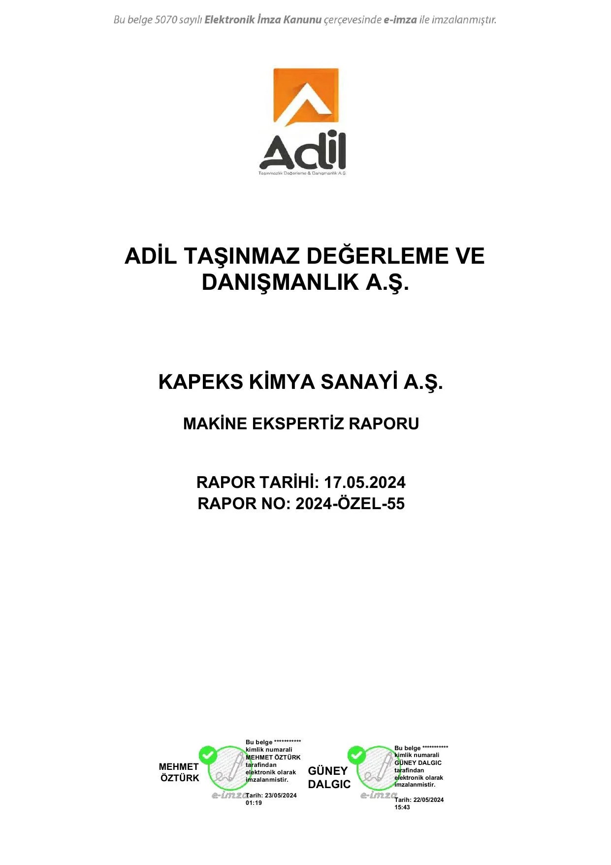 EK 5-E KAPEKS KİMYA SANAYİ A.Ş Makine Ekspertiz.pdf — sayfa 1