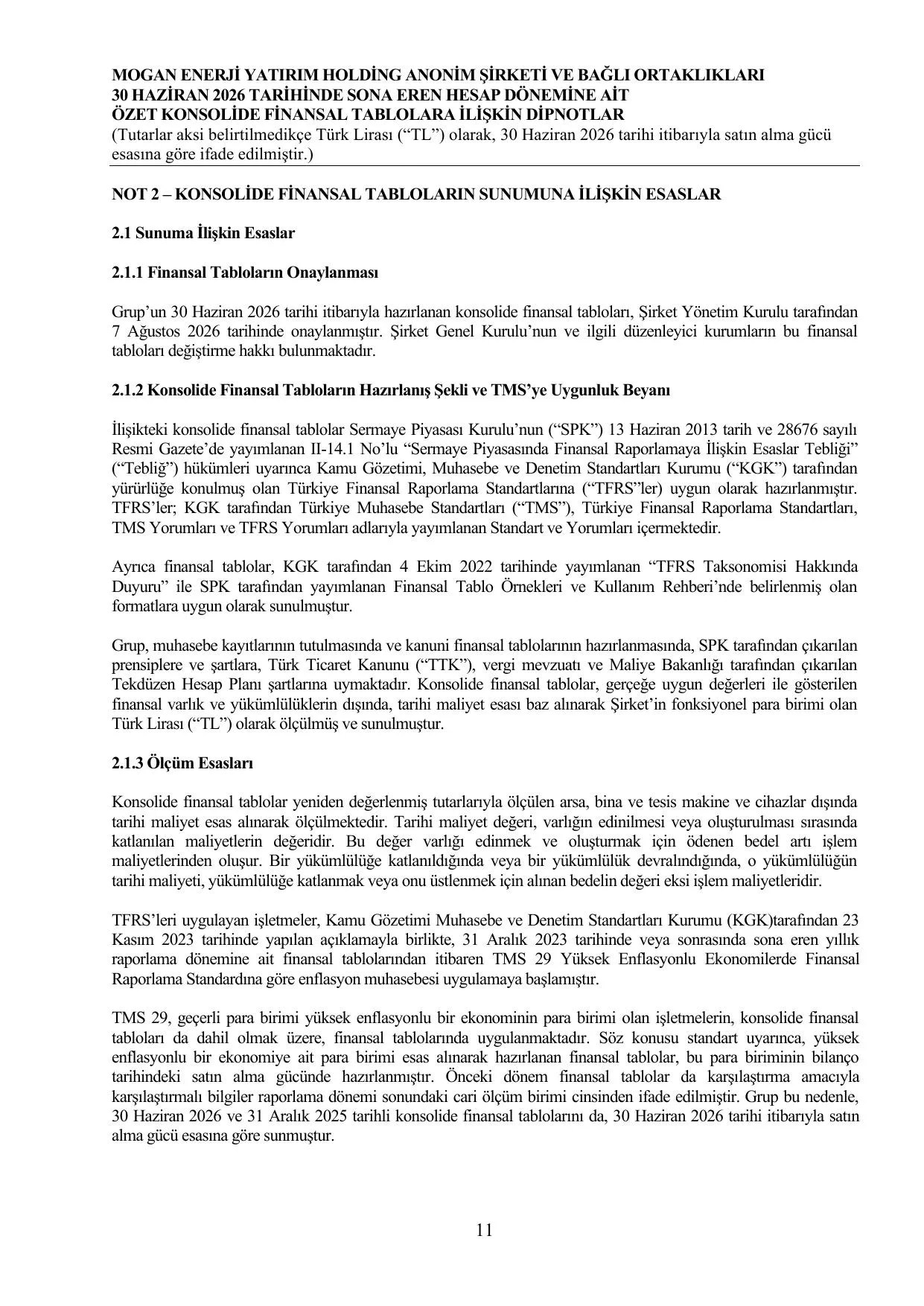 Mogan Enerji SPK Bağımsız Denetçi Raporu 30.06.2026.pdf — sayfa 14
