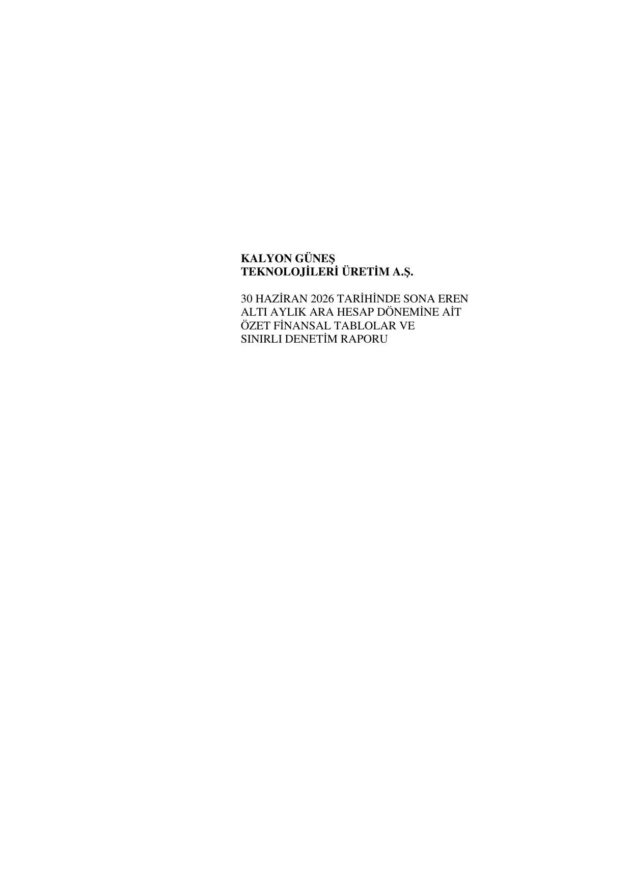 KGTÜAŞ 30.06.2026 Finansal Tablolar.pdf — sayfa 1