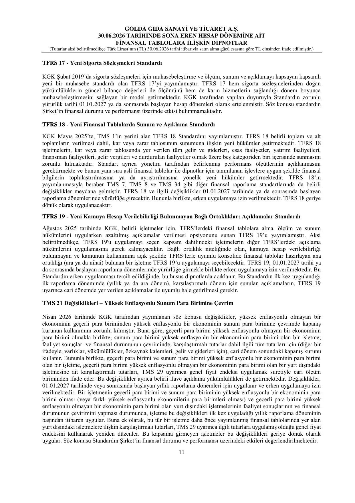 GOLDA GIDA 01.01.2026-30.06.2026 Dรถnemi Finansal Rapor ve Dipnotlarฤฑ.pdf โ sayfa 14