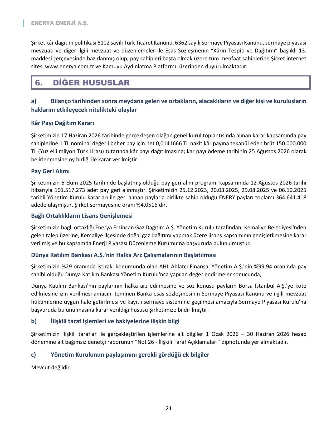 ENERY Faaliyet Raporu_Haziran 2026.pdf โ sayfa 22