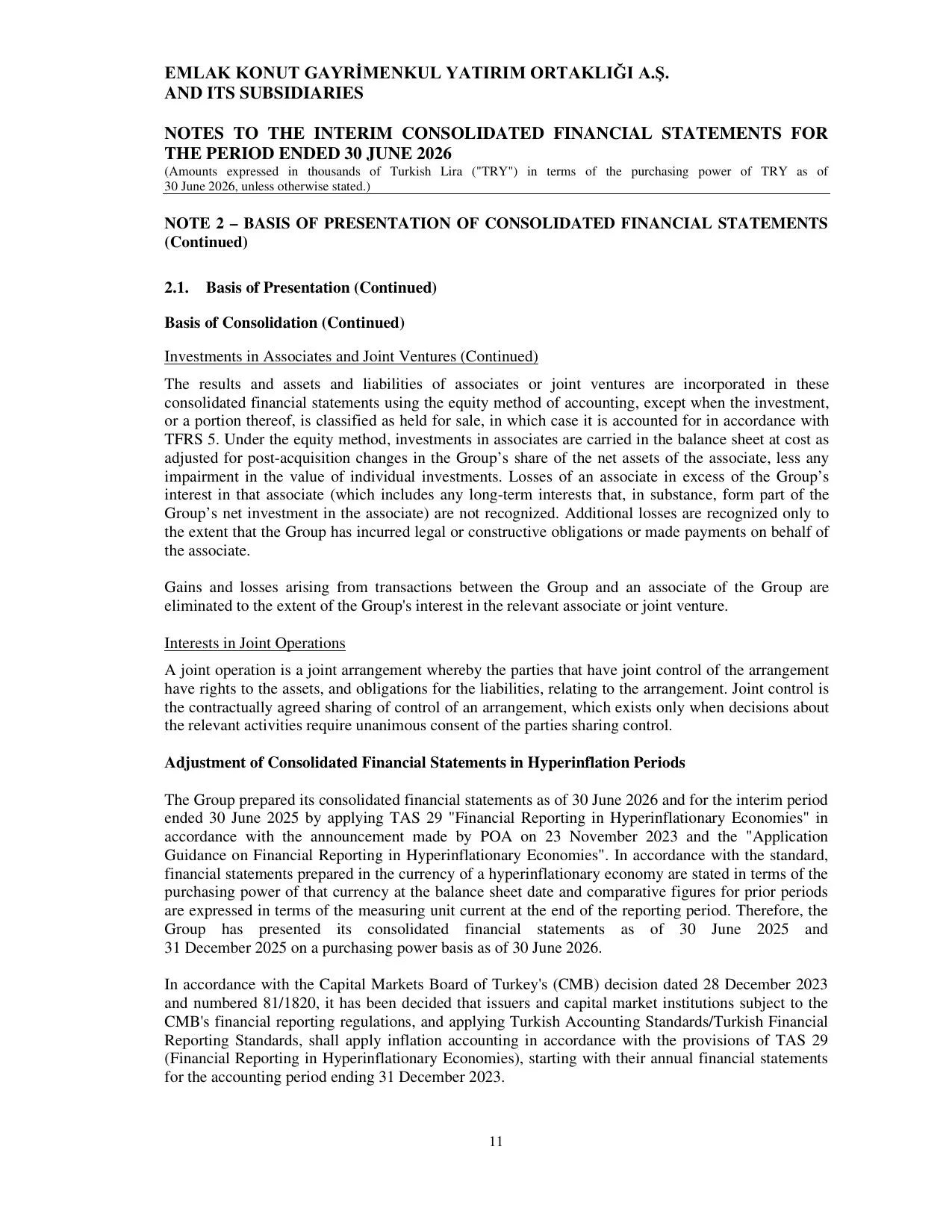 Consolidated Emlak Konut GYO A.ล. 30.06.2026 Report.pdf โ sayfa 14