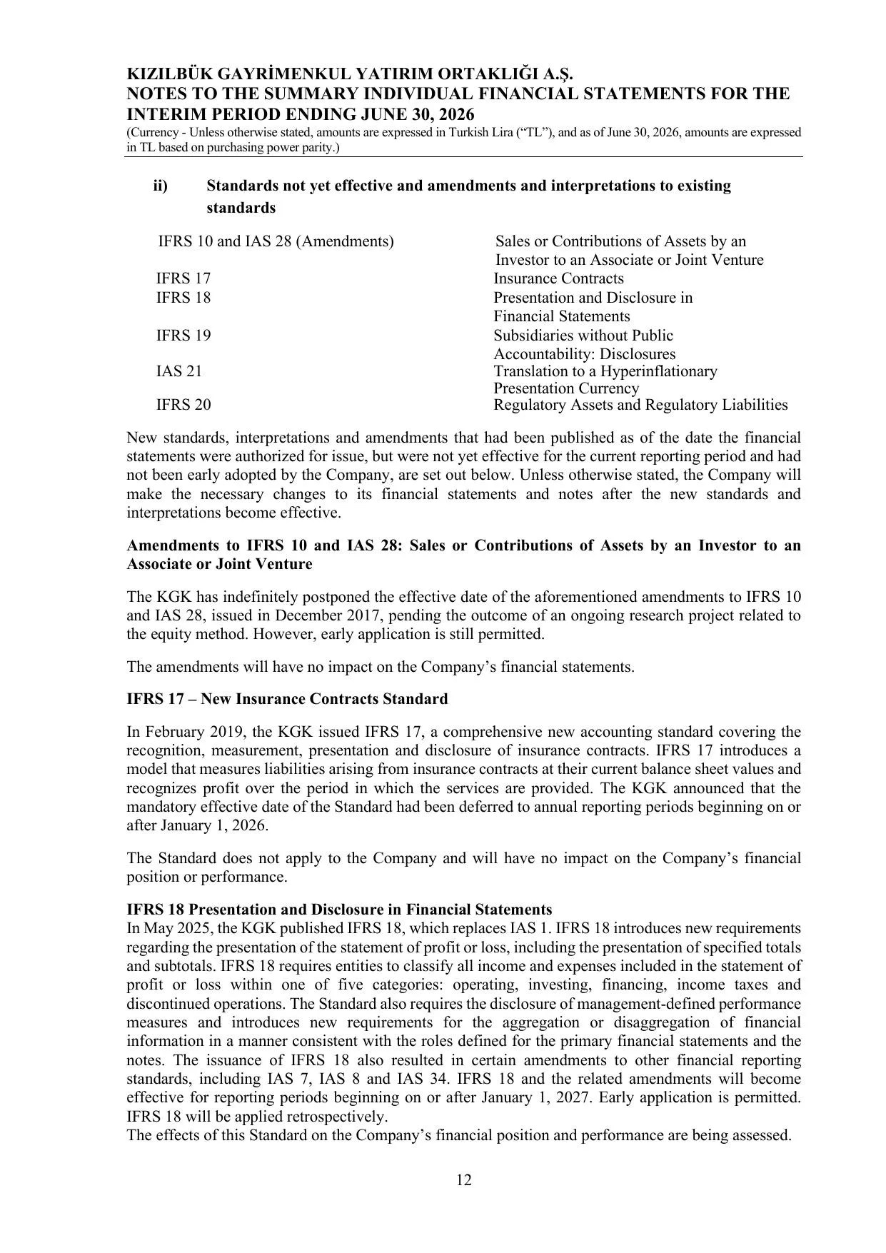 Kızılbük_GYO_Standalone_Financial_Statements_30062026.pdf — sayfa 14