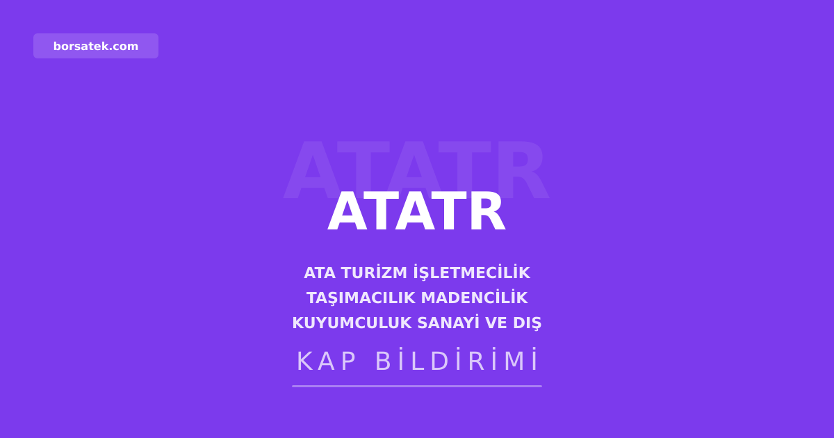 Ata Turizm'de Zeki Saฤฤฑr bilgi gรผvenliฤi sorumlusu oldu Borsatek