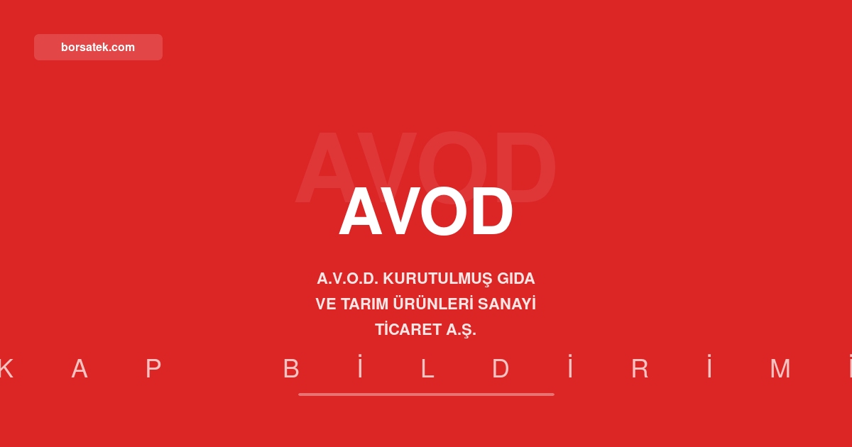 AVOD'un baฤlฤฑ ortaklฤฑฤฤฑ Hasat'ฤฑn krom maden ruhsatฤฑ iptal edildi Borsatek