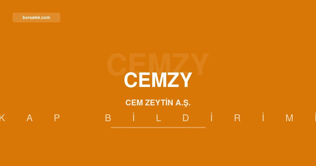 Cem Zeytin 283,5 milyon TL net zarar açıkladı, özkaynaklar geriledi Borsatek