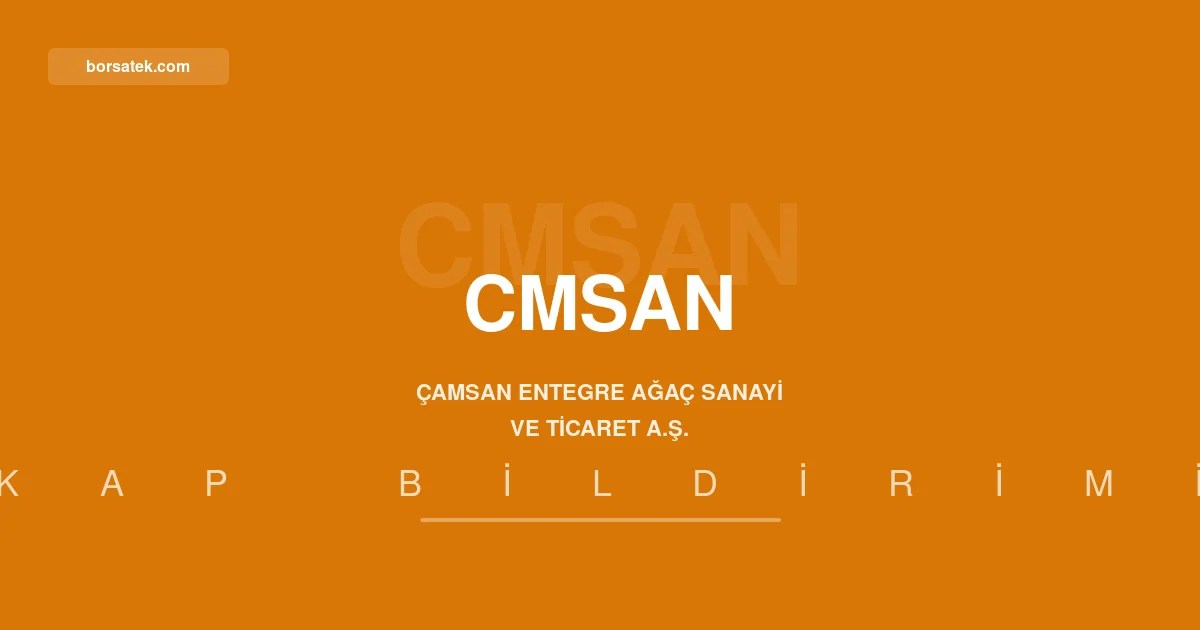 รamsan Entegre Aฤaรง'ฤฑn 2026 yฤฑlฤฑ 2. dรถnem geรงici vergi beyannamesi verildi Borsatek