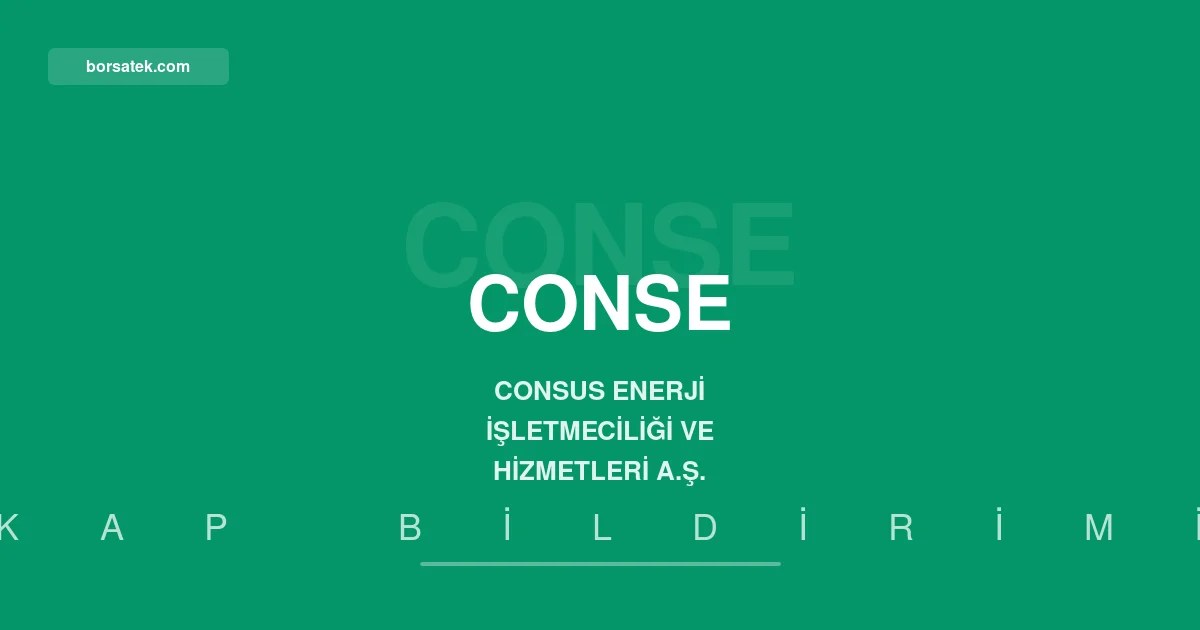 Consus Enerji'nin varlฤฑklarฤฑ 890 milyon TL azalฤฑrken maddi duran varlฤฑklar 2,8 milyar TL arttฤฑ Borsatek