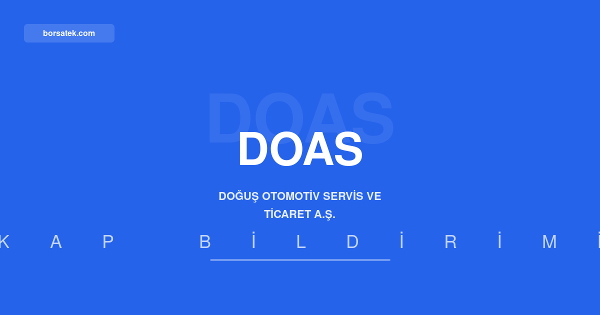 Doğuş Otomotiv'den yatırımcılara tazmin merkezi başvuru duyurusu Borsatek
