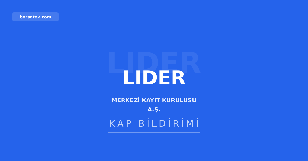 Lider Turizm'den pay geri alım bildirimi Borsatek