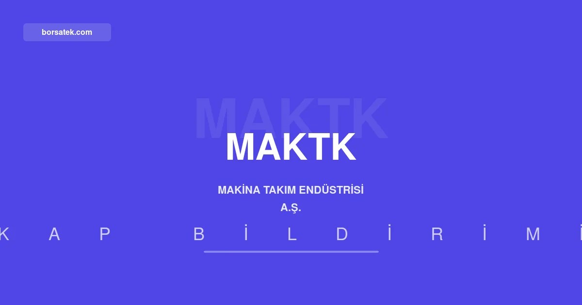 Makina Takฤฑm'ฤฑn ilk yarฤฑ net kรขrฤฑ yรผzde 76,9 geriledi Borsatek
