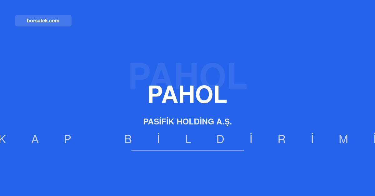 Pasifik Holding 750 milyon TL'lik pay geri alฤฑm programฤฑ baลlattฤฑ Borsatek