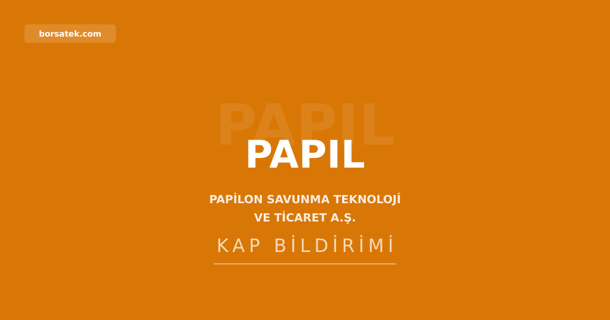 Papilon Savunma yรถnetim kurulu bilgilerini aรงฤฑkladฤฑ Borsatek