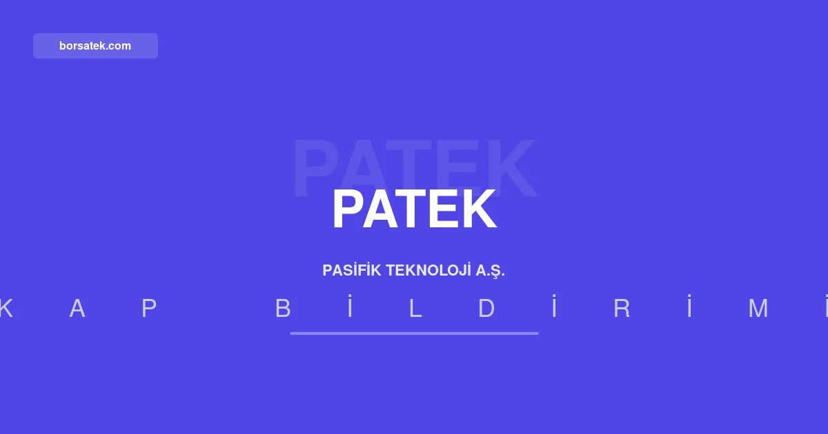 Pasifik Teknoloji'nin 2026 yılı 2. dönem geçici vergi gelir tablosu Borsatek