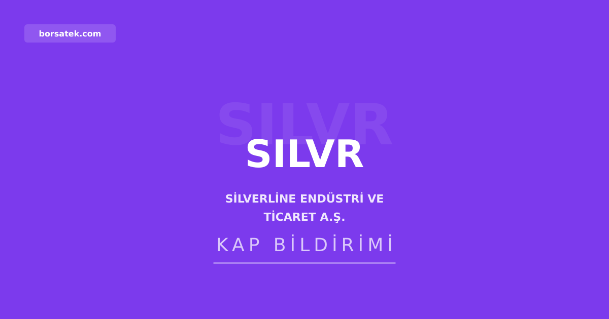 Silverline Endüstri'nin 2025 yılı genel kurul kararları tescillendi Borsatek