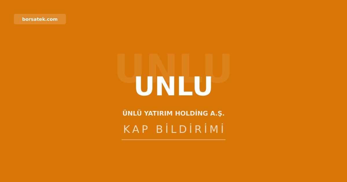 รnlรผ Yatฤฑrฤฑm Holding, รnlรผ Menkul'รผn 100 milyon TL'lik sermaye artฤฑrฤฑmฤฑna katฤฑlacak Borsatek