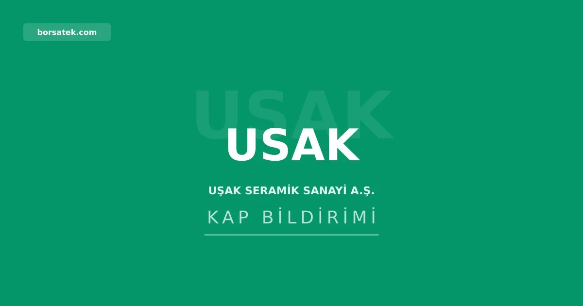 Uลak Seramik'in brรผt karฤฑ yรผzde 60 dรผลtรผ, dรถnem zararฤฑ 559 milyon TL'ye ulaลtฤฑ Borsatek