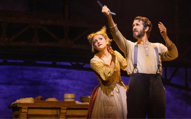 Mrs. Lovett (Annaleigh Ashford) and Sweeney Todd (Josh Groban). Sweeney Todd: The Demon Barber of Fleet Street