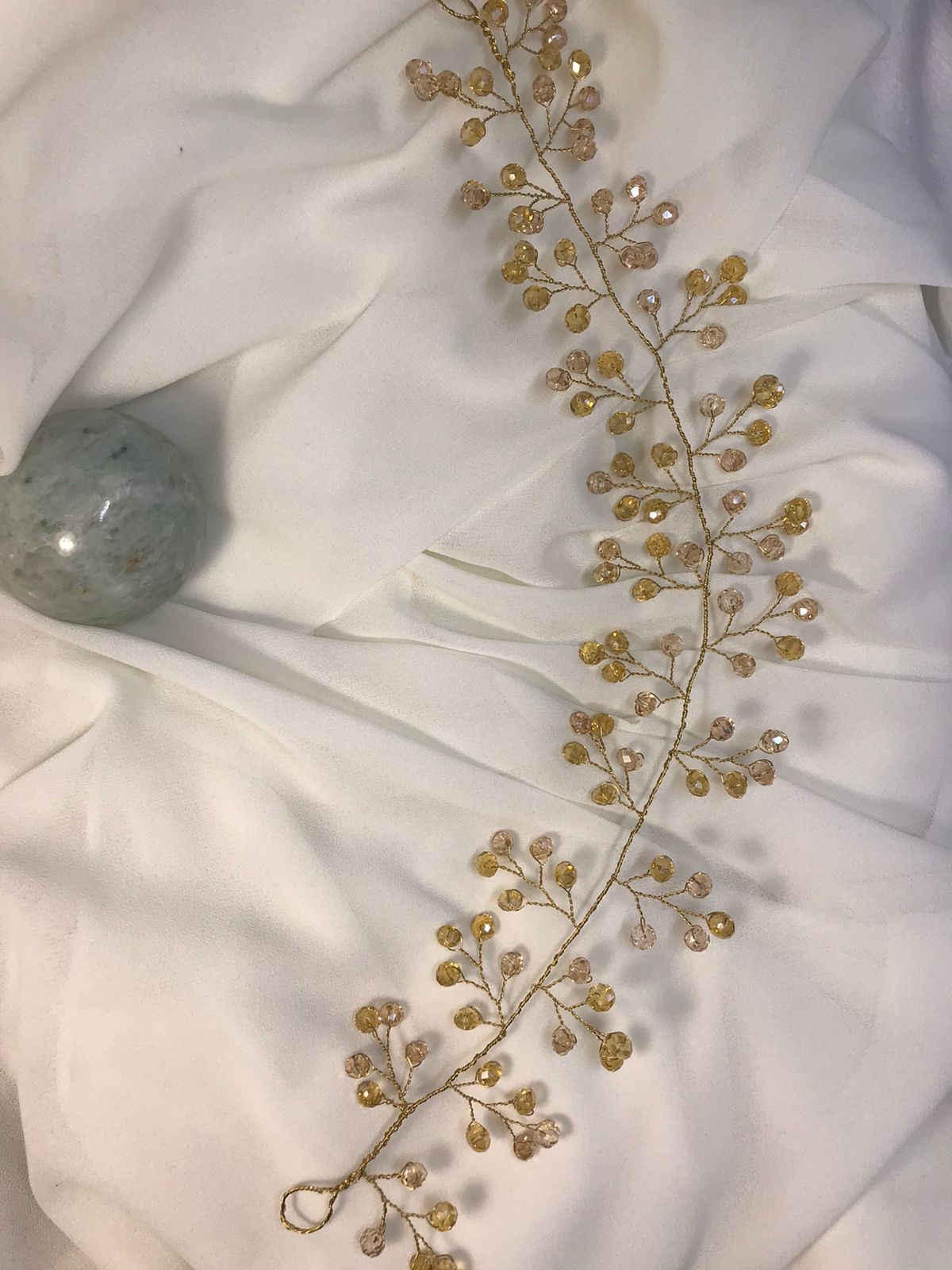 اكسسوارات شعر كرستال مرنة لون ذهبي