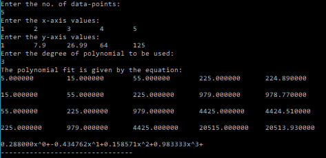 Polynomial Fitting - C PROGRAM - BragitOff.com