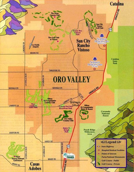 Map Of Oro Valley Oro Valley Map2 
