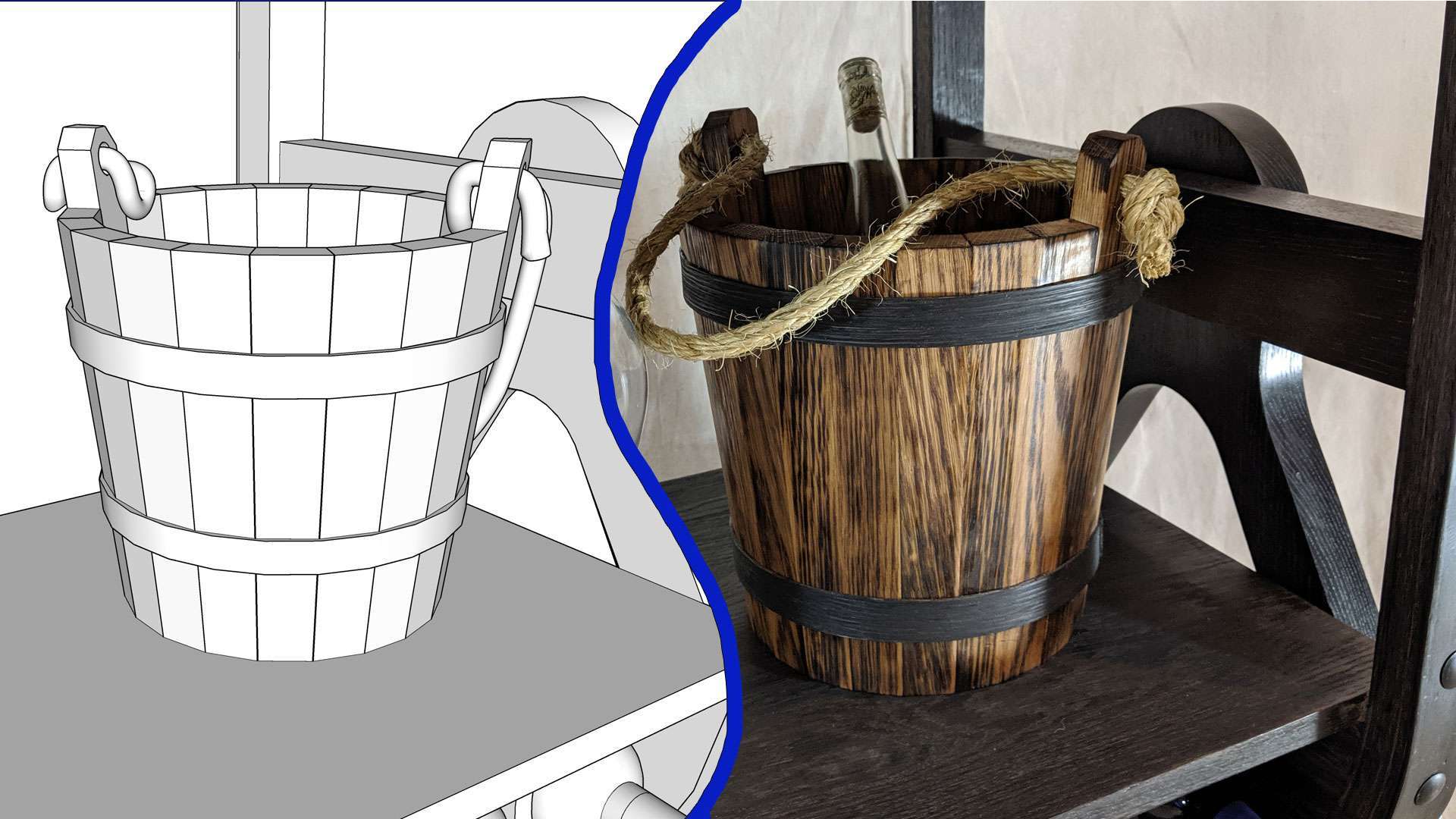 How to Design a Stave Wooden Bucket using SketchUp