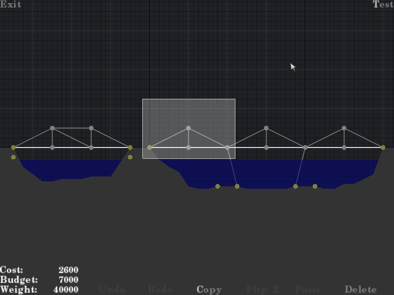 Build The Bridge Select the blocks you want to.