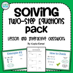 Solving Two-Step Equations Lesson and Engaging Practice - Bright in the ...