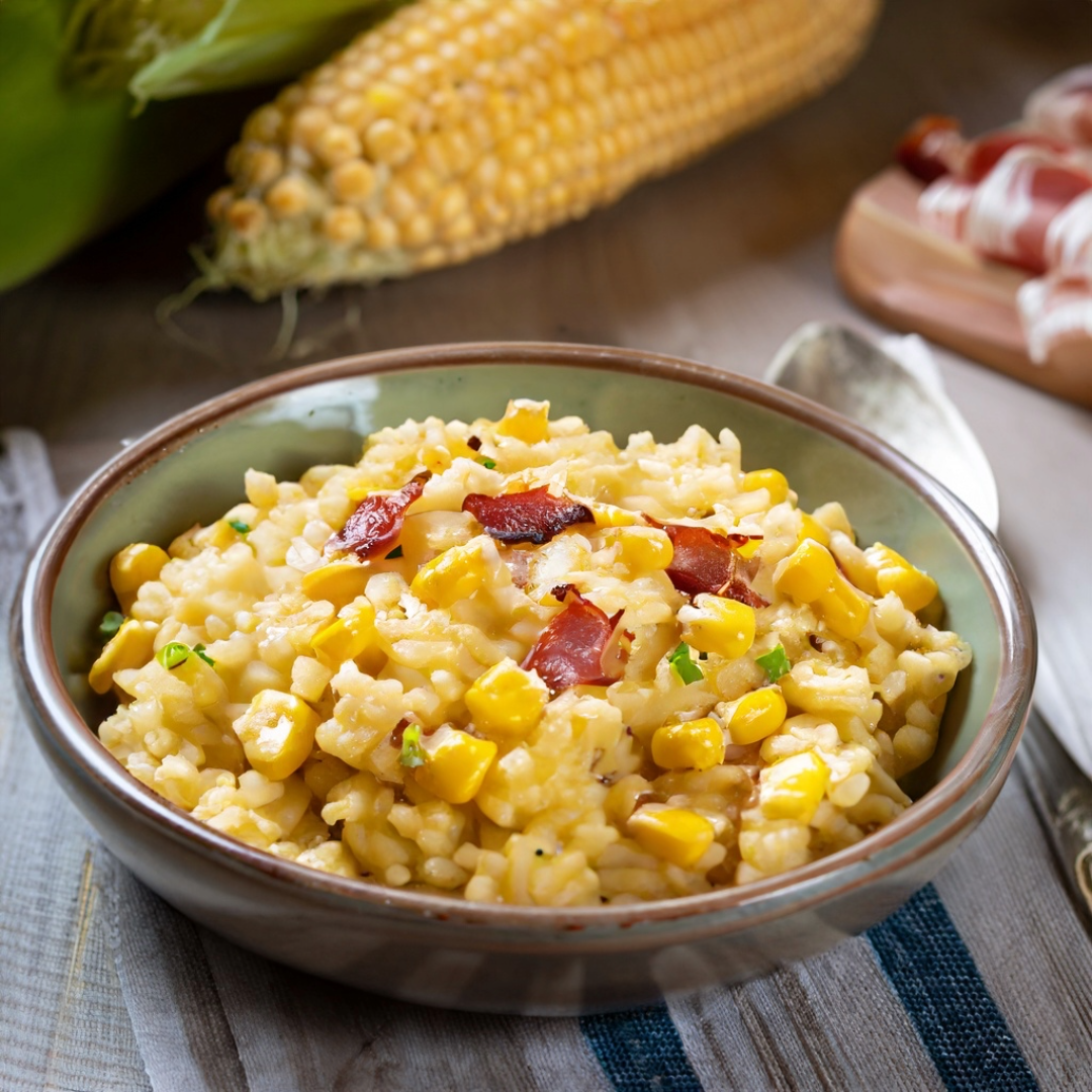 Corn and pancetta risotto